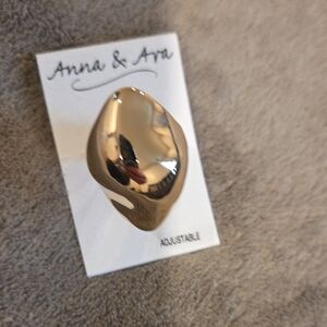 Anna & Ava Shiny Gold Statement Ring